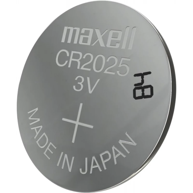 بطارية ليثيوم ماكسيل (Maxell) طراز CR2025 بجهد 3 فولت - بطارية زر يابانية أصلية للأجهزة الطبية، الساعات، ومفاتيح السيارات