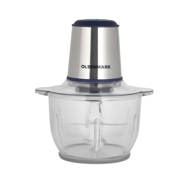Olsenmark 1.8L Glass Bowl Electric Chopper OMC2313 - Powerful Motor & Stainless Steel Blades for Meat, Vegetables, and Nuts