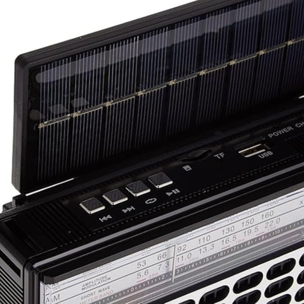 راديو أولسن مارك (Olsenmark) ريترو محمول وقابل لإعادة الشحن موديل OMR1276 - يدعم بلوتوث، USB، بطاقة TF، كاريوكي، وشحن بالطاقة الشمسية