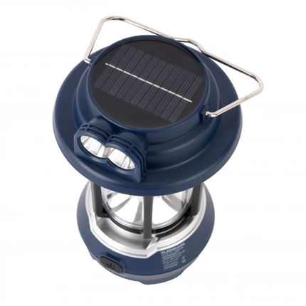 فانوس طوارئ LED أولسن مارك (Olsenmark) قابل للشحن مع لوح شمسي موديل OME2824 - إضاءة فائقة السطوع، تشغيل حتى 7 ساعات وتصميم محمول