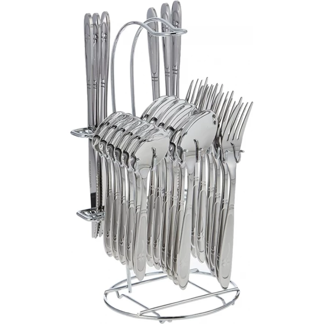 Royalford 24-Piece Stainless Steel Cutlery Set RF2086 - Complete Dining Set for 6 Persons with Mirror Polished Design & Rust Resistance