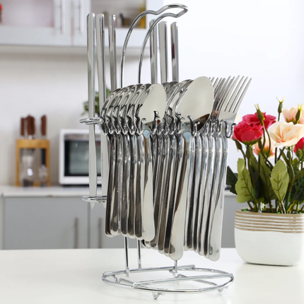 Royalford High-Quality Stainless Steel Cutlery Set - Modern Mirror Finish Design, Rust-Resistant, Perfect for Daily Dining & Events