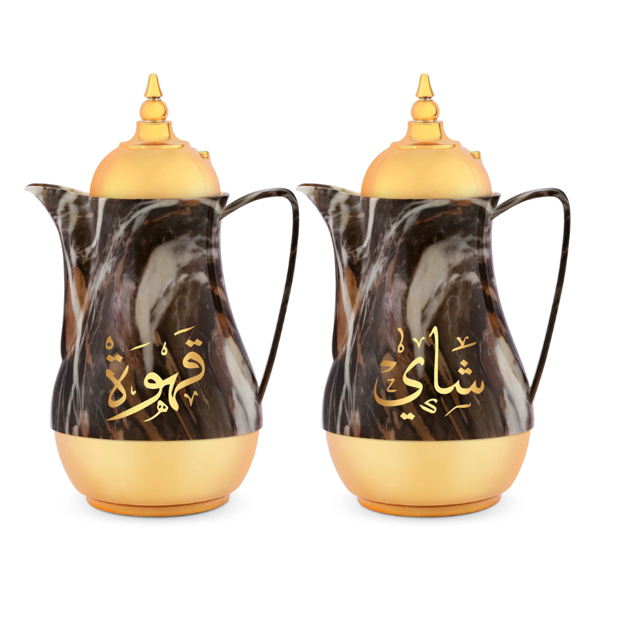 Royalford 2-Piece Royal Marble Tea & Cawa Set RF9413 - 1L + 1L Capacity, Superior Thermal Insulation & Leak-Proof Luxury Design Royalford 2-Piece Royal Marble Tea & Cawa Set RF9413 - 1L + 1L Capacity, Superior Thermal Insulation & Leak-Proof Luxury Design