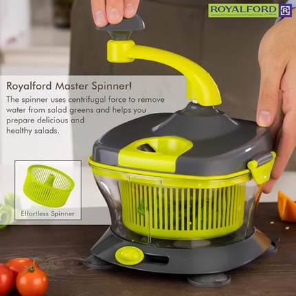 فرامة طعام يدوية رويال فورد (Royalford) موديل RFU9042 - شفرات ستانلس ستيل حادة، تصميم مدمج وسهل الاستخدام لفرم الخضروات والفاكهة