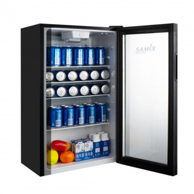 Samix 92L Beverage Cooler & Display Fridge SNK LC-92 - Transparent Glass Door, Fast Cooling & Modern Design for Offices and Kitchens