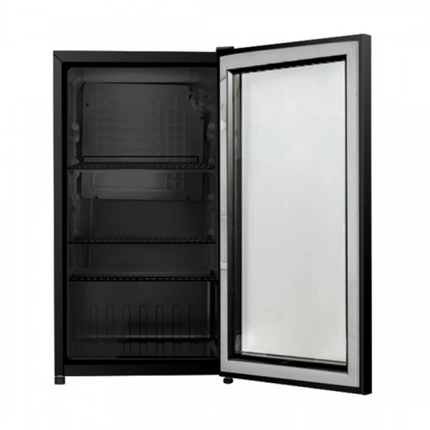 Samix 88L Beverage Cooler & Display Fridge SNK BC-89 - Black Glass Door, LED Light, Fan Cooling System & Lockable Door