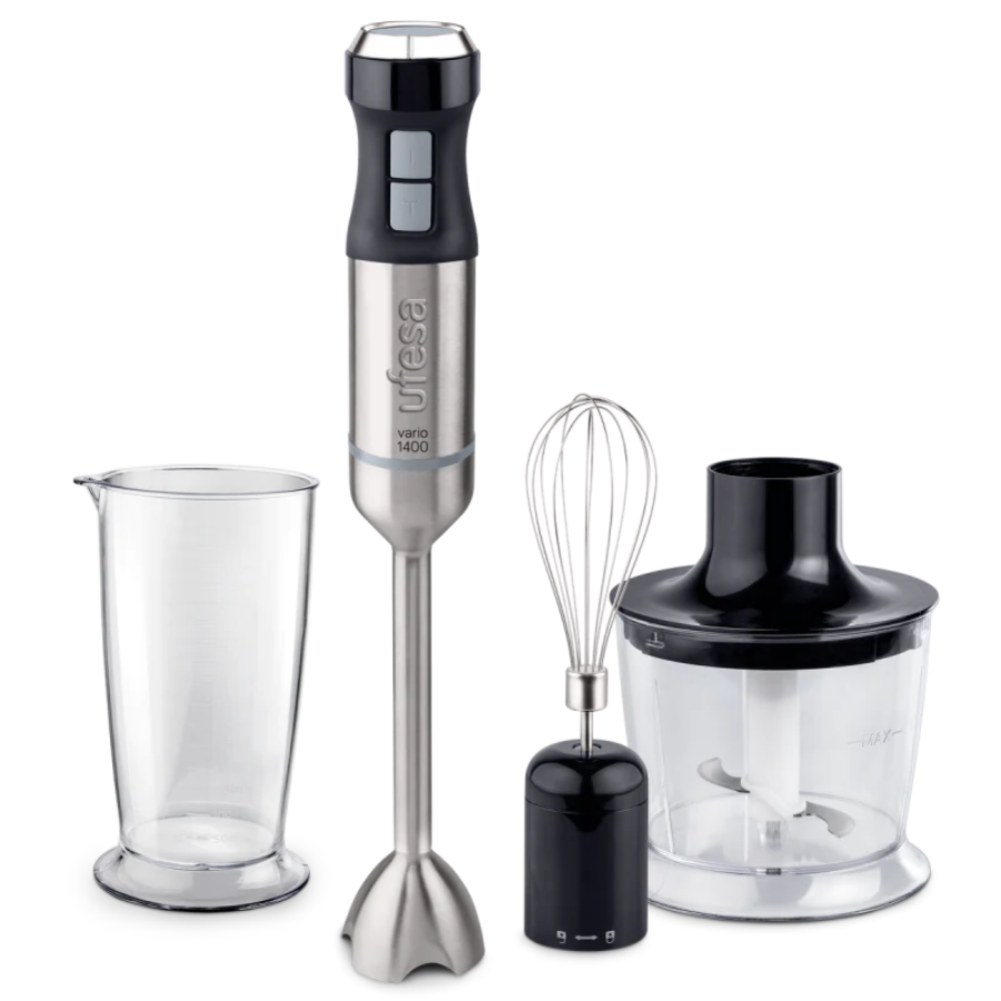 خلاط يدوي يوفيزا (Ufesa) موديل BP4752 Vario Titanium XL - قوة فائقة 1400 واط، ذراع طويل جداً، 20 سرعة متغيرة وشفرات تيتانيوم متطورة خلاط يدوي يوفيزا (Ufesa) موديل BP4752 Vario Titanium XL - قوة فائقة 1400 واط، ذراع طويل جداً، 20 سرعة متغيرة وشفرات تيتانيوم متطورة