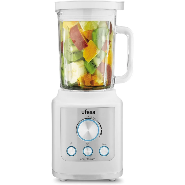 Ufesa BS4950 Glass Table Blender - 1800W Extreme Power, 1.8L Jar, 6 Stainless Steel Blades & 3 Smart Functions