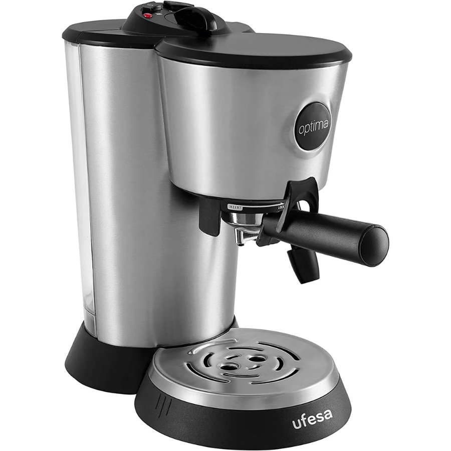 Ufesa CE7151 Espresso & Cappuccino Coffee Machine - 1250W, 20-Bar Pressure Pump, 1.2L Tank & Adjustable Steam Wand - Silver