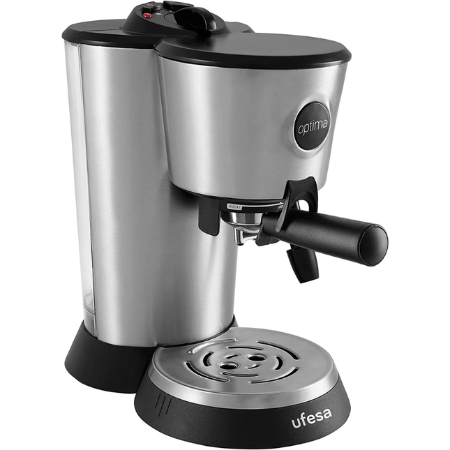 Ufesa CE7151 Espresso & Cappuccino Coffee Machine - 1250W, 20-Bar Pressure Pump, 1.2L Tank & Adjustable Steam Wand - Silver