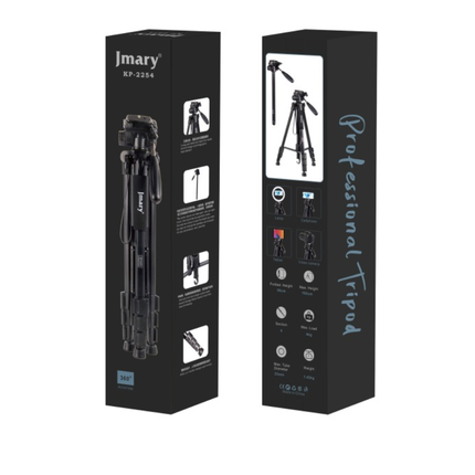 حامل ترايبود جيماري (Jmary) موديل KP-2254 - ارتفاع 1.54 متر، خفيف الوزن ومصنوع من الألومنيوم للكاميرات والهواتف الذكية