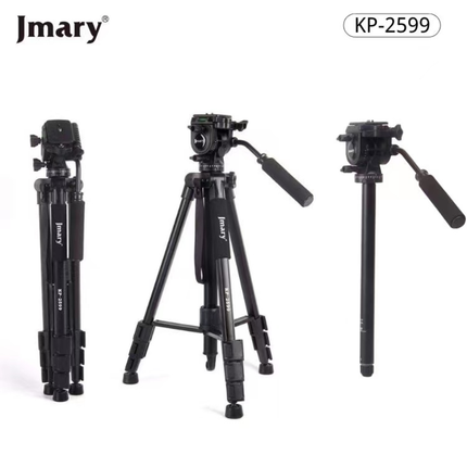 Jmary KP-2599 Professional Tripod - 1.65m Height, Durable Aluminum Structure, 360° Rotation for Cameras & Video Gear
