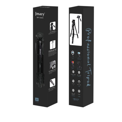 حامل ترايبود جيماري (Jmary) موديل KP-2264 - ارتفاع 1.76 متر، هيكل ألومنيوم متين، دوران 360 درجة للكاميرات ومعدات التصوير
