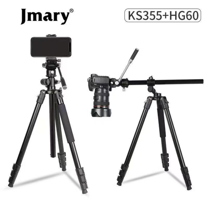 Jmary HG60 Professional Fluid Video Head - 360° Smooth Motion, Long Handle Control, Ideal for Professional Cinematic Video