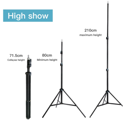 Jmary MT-75 Light Stand Tripod - 2.1m Height, Durable Aluminum Structure, Ideal for Ring Lights, Flash, and Cameras