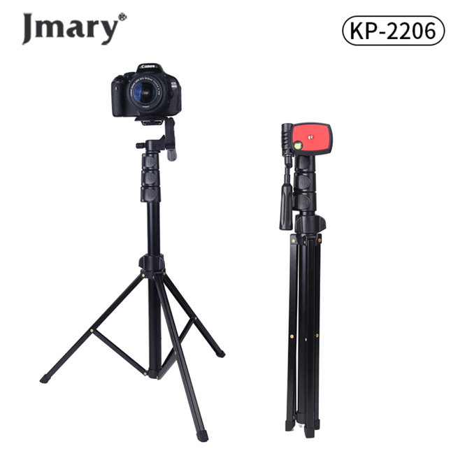 حامل ترايبود جيماري (Jmary) موديل KP-2206 - ارتفاع 1.7 متر، هيكل ألومنيوم متين، مع حامل موبايل مدمج للكاميرات والهواتف الذكية