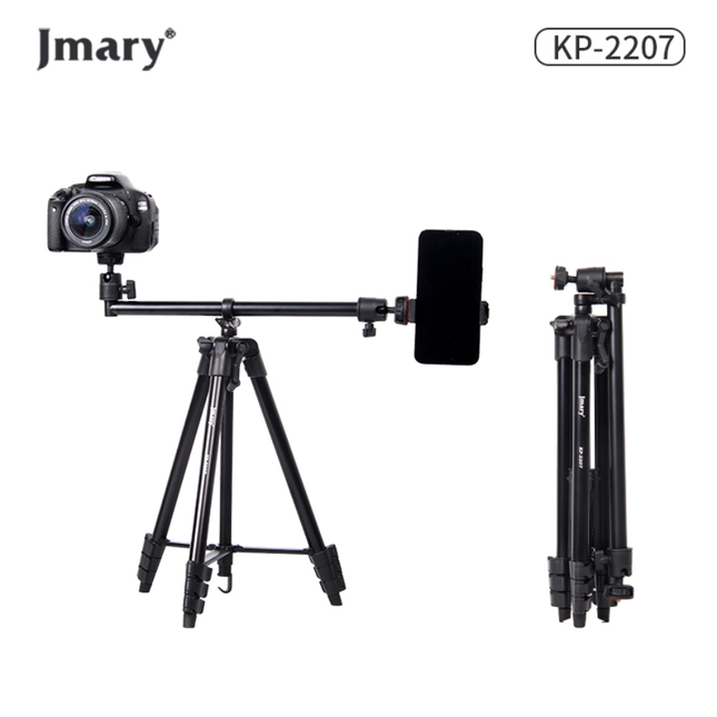 حامل ترايبود جيماري (Jmary) موديل KP-2207 - ارتفاع 1.77 متر، هيكل ألومنيوم متين، مع حامل موبايل وحقيبة حمل للكاميرات والهواتف