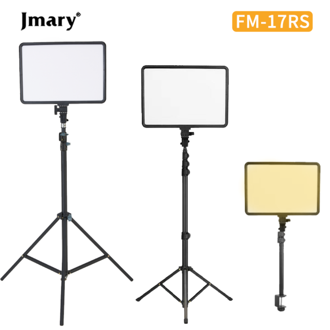 رنج لايت جيماري (Jmary) موديل FM-17RS مقاس 17 إنش - إضاءة LED احترافية مع جهاز تحكم عن بعد، حامل موبايل، وحامل ترايبود متين
