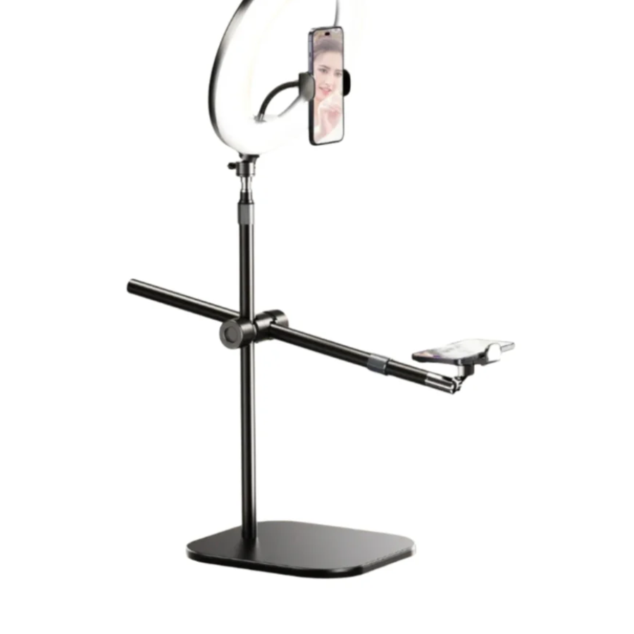 رنج لايت رتاكو (Rtako) موديل ZJ-FP02 - إضاءة LED دائرية احترافية مع حامل موبايل، تحكم في السطوع والألوان وترايبود متين