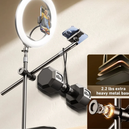 رنج لايت رتاكو (Rtako) موديل ZJ-FP02 - إضاءة LED دائرية احترافية مع حامل موبايل، تحكم في السطوع والألوان وترايبود متين