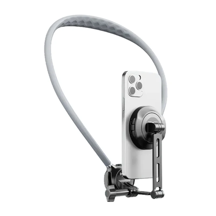 Jmary MG-03 Magnetic Neck Mount Holder - 360° Rotation for POV Shooting, Flexible Silicone Neck Strap for Smartphones & Action Cameras