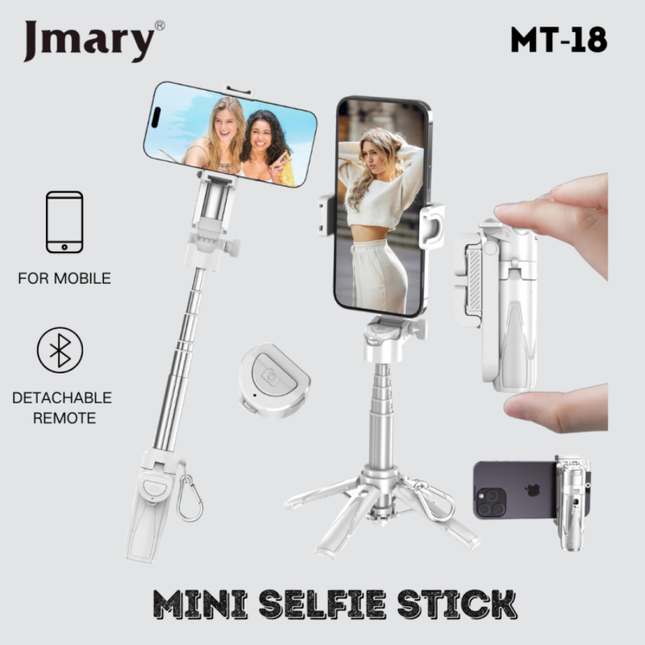 ترايبود جيماري (Jmary) موديل MT-18 الاحترافي - حامل 2 في 1 (ترايبود ومونوبود)، رأس كروي دوران 360 درجة، وهيكل متين للكاميرات والموبايل
