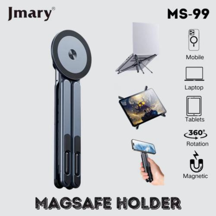 حامل لابتوب جيماري (Jmary) موديل MS-99 المغناطيسي 3 في 1 - هيكل ألومنيوم فاخر، قابل للطي، ويدعم تثبيت الهاتف والتابلت