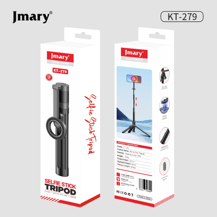 ترايبود جيماري (Jmary) موديل KT-279 - حامل ثلاثي احترافي للكاميرات والموبايل، رأس دوار 360 درجة، ارتفاع قابل للتعديل وهيكل متين