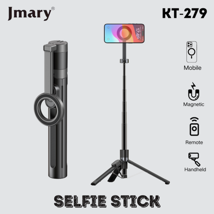 ترايبود جيماري (Jmary) موديل KT-279 - حامل ثلاثي احترافي للكاميرات والموبايل، رأس دوار 360 درجة، ارتفاع قابل للتعديل وهيكل متين