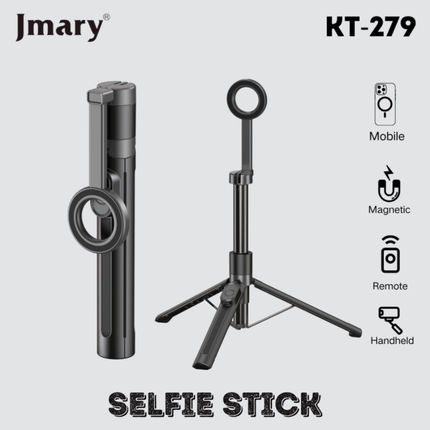 ترايبود جيماري (Jmary) موديل KT-279 - حامل ثلاثي احترافي للكاميرات والموبايل، رأس دوار 360 درجة، ارتفاع قابل للتعديل وهيكل متين