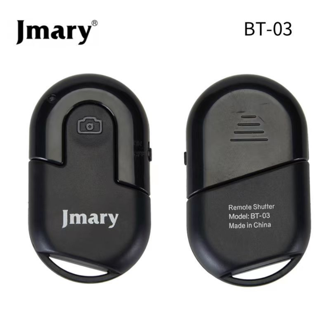 ريموت كنترول بلوتوث جيماري (Jmary) موديل BT-03 - جهاز تحكم لاسلكي عن بُعد لالتقاط الصور والفيديو للهواتف الذكية، متوافق مع آيفون وأندرويد