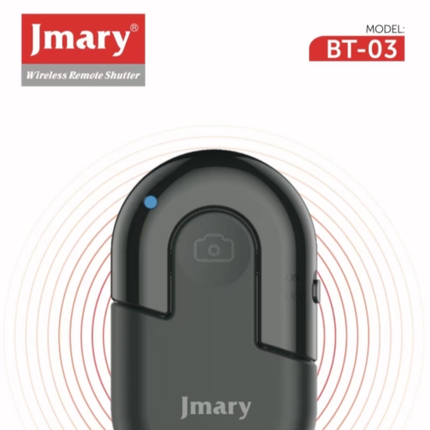 ريموت كنترول بلوتوث جيماري (Jmary) موديل BT-03 - جهاز تحكم لاسلكي عن بُعد لالتقاط الصور والفيديو للهواتف الذكية، متوافق مع آيفون وأندرويد