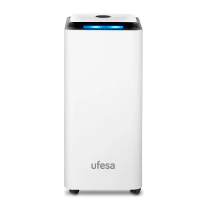 جهاز سحب الرطوبة الذكي يوفيسا (Ufesa) موديل DH5020 - سعة سحب 20 لتر/يوم، لوحة تحكم رقمية، تغطية واسعة، ووظيفة تجفيف الملابس المتطورة