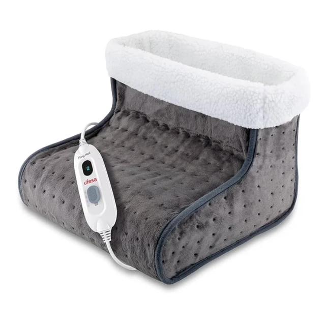 مدفئة قدم كهربائية يوفيسا (Ufesa) موديل Flexy Heat BM - بقدرة 100 واط، 3 مستويات حرارة، بطانة صوف ناعمة، وتناسب مقاسات حتى 47