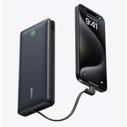 Anker Nano Power Bank 20,000mAh - 30W PD Fast Charging with Smart Digital Display - Black