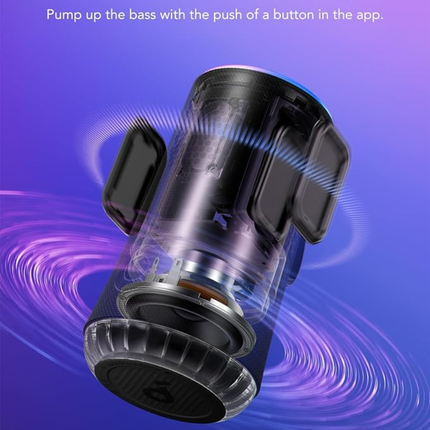 سماعة أنكر ساوند كور (Anker Soundcore) موديل Glow - صوت بقوة 30 واط، إضاءة ملونة 360 درجة، تقنية BassUp، ومقاومة للماء بمعيار IP67