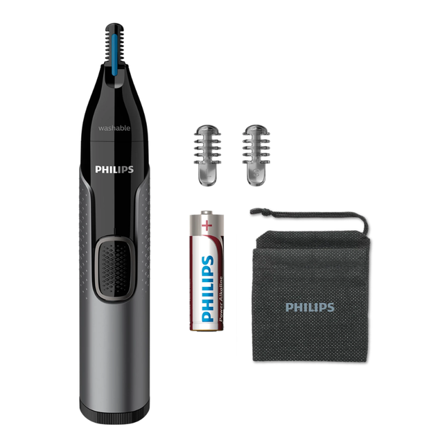 أداة تشذيب شعر الأنف والأذنين والحواجب من فيليبس (Philips) الفئة 3000 - تقنية Protective Guard، شفرات ذات وجهين، ومقاومة للماء بالكامل