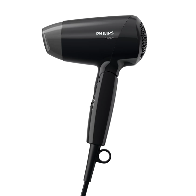 مجفف شعر فيليبس (Philips) إسنشال كير - بقوة 1200 واط، تصميم قابل للطي لسهولة التنقل، وإعداد العناية الحرارية (ThermoProtect)