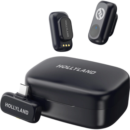 Hollyland LARK A1 Duo 2-Person Wireless Microphone System - 48kHz/24-bit Audio, Intelligent Noise Cancellation & 200m Range