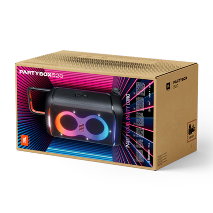 سبيكر جي بي إل (JBL) بارتي بوكس 520 (PartyBox 520) المتنقل - صوت JBL Pro القوي، عرض ضوئي متزامن، ومقاومة للرذاذ بمعيار IPX4