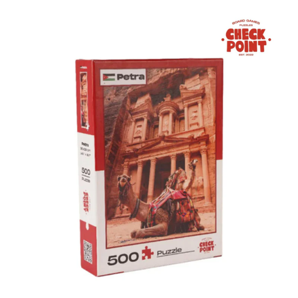 Checkpoint Puzzles 500-Piece Travel Size Jigsaw Puzzle (36 × 50 cm) - Premium Quality Architectural Jigsaw with Glue, Heritage Designs (Quds / Petra)
