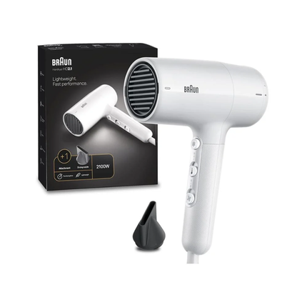 Braun Satin Hair PowerPerfection Ionic Hair Dryer - Premium 2000W Lightweight Blow Dryer with Ionic Technology & Concentrator Nozzle - White