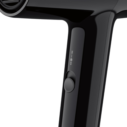 Braun Satin Hair 1 Compact Hair Dryer BRHD150SDE - Premium 1800W Lightweight Travel Blow Dryer with Concentrator Nozzle - Black Gloss