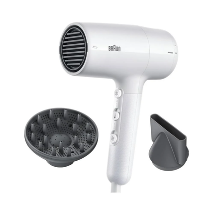 Braun Satin Hair PowerPerfection Ionic Hair Dryer HD226 - Premium 2200W Lightweight Blow Dryer with Ionic Technology & Concentrator Nozzle - White