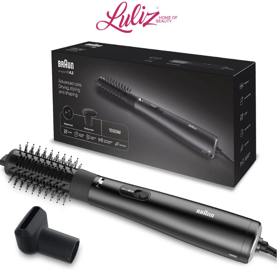 مصفف ومجفف الشعر براون ساتين هير (Braun Satin Hair Airstyler AS4.3) قوة غنية مع 3 ملحقات احترافية لتكثيف وتمويج الشعر - لون أسود مصفف ومجفف الشعر براون ساتين هير (Braun Satin Hair Airstyler AS4.3) قوة غنية مع 3 ملحقات احترافية لتكثيف وتمويج الشعر - لون أسود