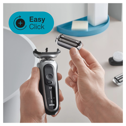 Braun Series 7 Electric Shaver 71-S1000s - Premium Wet & Dry Foil Shaver with 360° Flex Head & AutoSense Technology - Silver