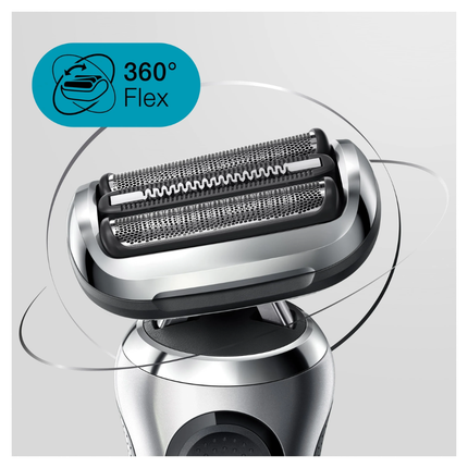 Braun Series 7 Electric Shaver 71-S1000s - Premium Wet & Dry Foil Shaver with 360° Flex Head & AutoSense Technology - Silver