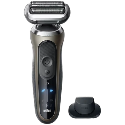 Braun Series 7 Electric Shaver 72-C1200s - Premium Special Edition Wet & Dry Foil Shaver with 360° Flex Head, Turbo Mode & Beard Trimmer - Black & Gold