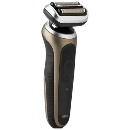 Braun Series 7 Electric Shaver 72-C1200s - Premium Special Edition Wet & Dry Foil Shaver with 360° Flex Head, Turbo Mode & Beard Trimmer - Black & Gold