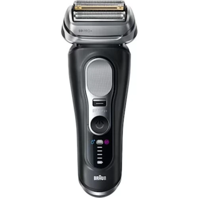 ماكينة حلاقة براون الفئة التاسعة برو بلس (Braun Series 9 Pro+ 9610s) للاستخدام الجاف والرطب مع أداة ProTrimmer وقاعدة شحن - لون أسود ملكي